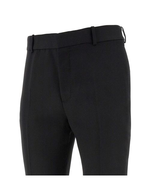 McQueen Black Tailored Cigarette Trousers for men