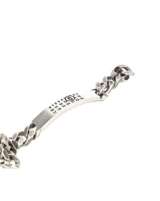 MM6 by Maison Margiela White Logo Plate Bracelet