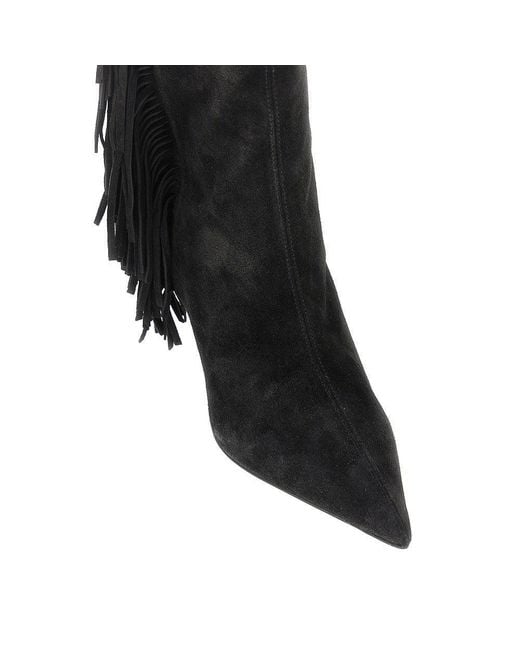 Paris Texas Black 'Jessie' Suede Leather Boots 37