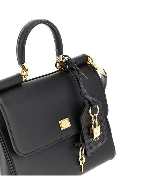Dolce & Gabbana Black Plongé Leather 'My Sicily' Bag