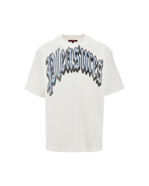 Pleasures White Twitch Waffle Jersey T-Shirt for men