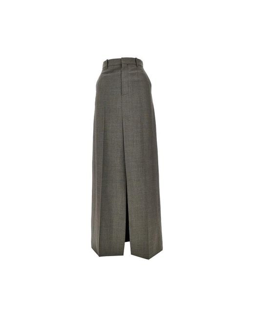 Phoebe Philo Gray Double Split Tailored Skirt