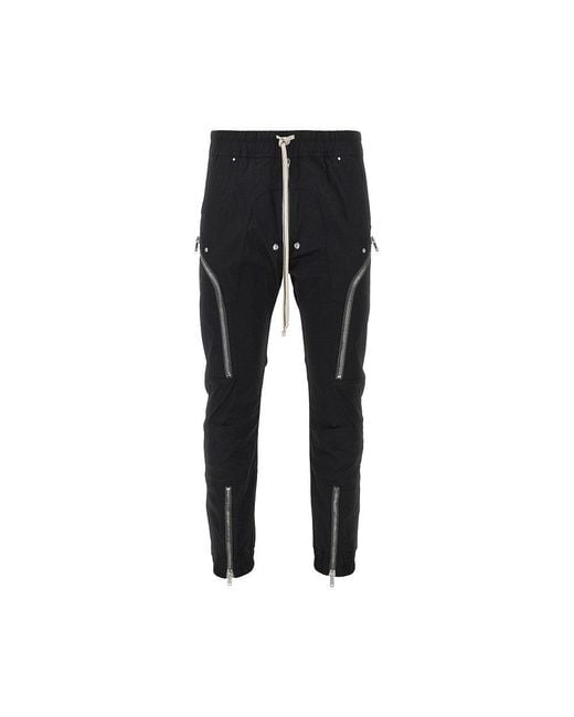 Rick Owens Black Stretch Cotton 'Heizer' Cargo Pants for men