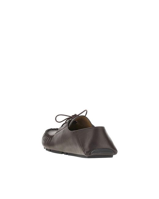 Loewe Brown 'Rambla' Leather Boat Shoes for men