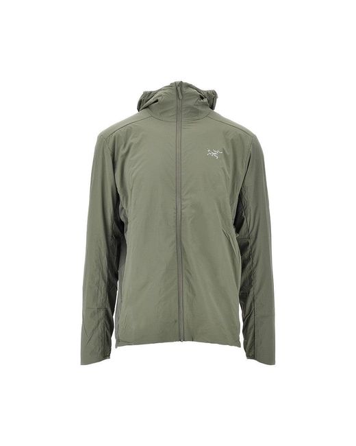Arc'teryx Green 'Atom' Hooded Water-Repellent Jacket for men