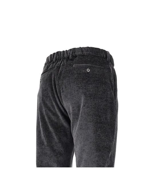 Emporio Armani Black Textured Velvet Pants for men
