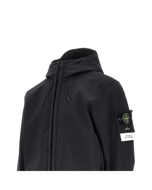 Stone Island Blue Soft Shell-R E. Dye Technology Jacket for men