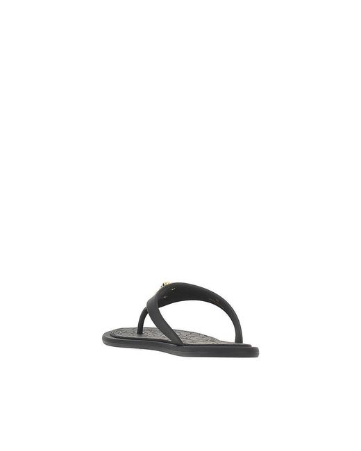 Versace Black 'Alia' Rubber Thong Slides