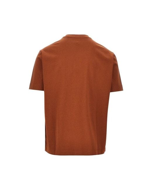 Emporio Armani Brown Jersey T-Shirt With Embossed Logo for men