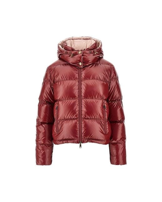 Moncler Red 'Niveole' Short Down Jacket