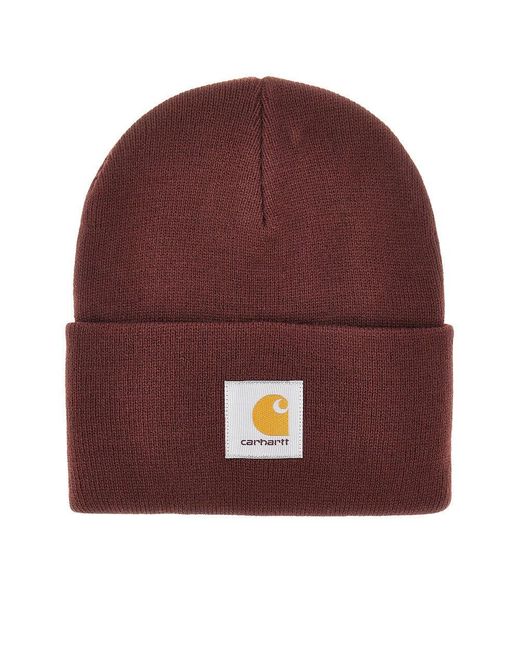 Beanie Con Patch Logo di Carhartt in Red da Uomo