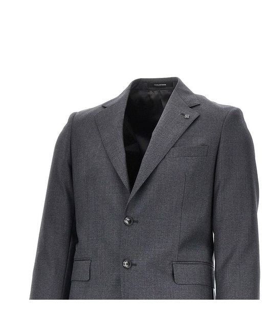 Tagliatore Black Virgin Wool Two-Pieces Tailored Suit for men