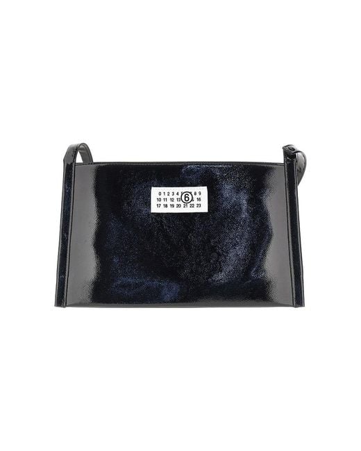 MM6 by Maison Margiela Black Patent Faux Leather Crossbody Bag Kids