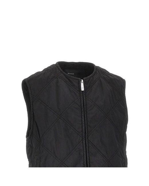Herno Black Transitional Quilted Laminar Vest for men