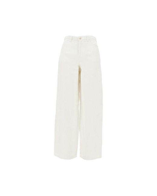 Emporio Armani White 'J3F' Relaxed Fit Jeans