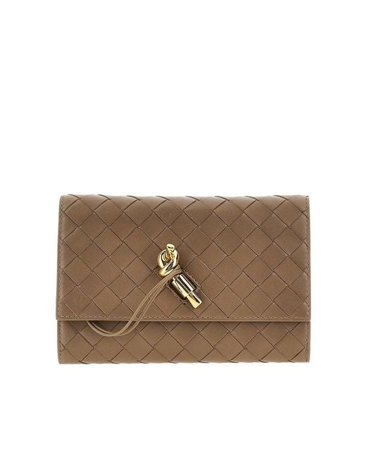 Bottega Veneta Brown Intrecciato Nappa Leather 'Andiamo' Pouch