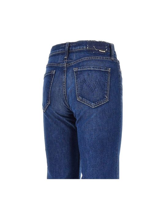 Mother Blue Stretch Cotton Denim Jeans