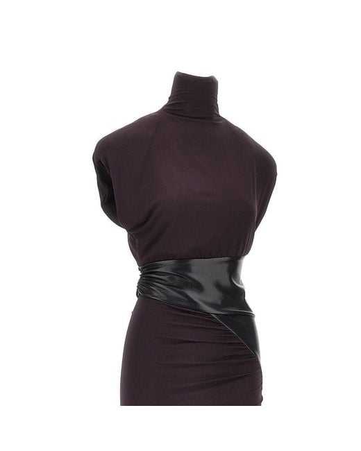 ANDAMANE Purple Stretch Viscose Long Dress