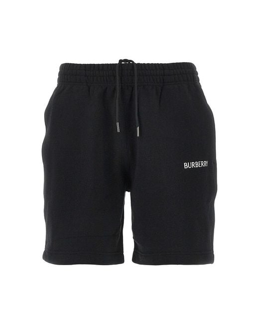 Burberry Black French Terry Shorts With Logo for men