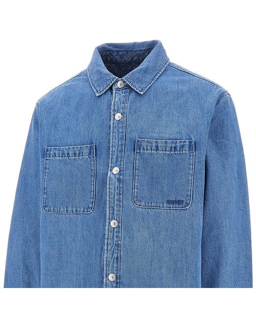 Levi's Blue Levi'Denim And Nylon Reversible Overshirt for men