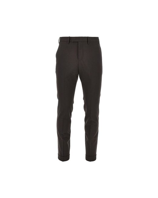 PT Torino Black Stretch Wool Master Fit Pants for men