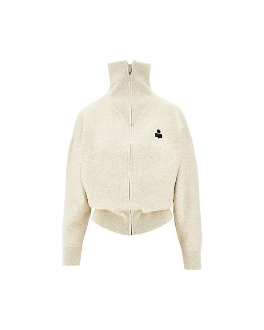 Isabel Marant White 'Axelle' Full-Zip Cardigan