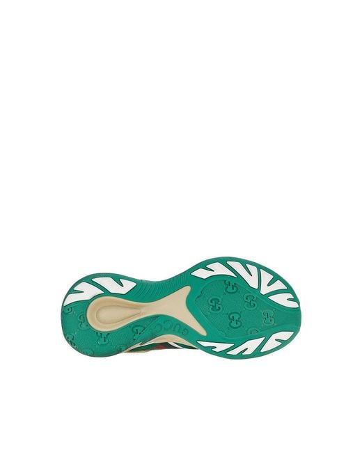 Gucci Green Gg Fabric And Suede 2.0 Sneakers for men