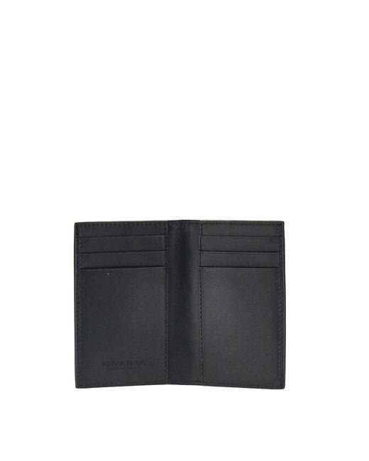 Bottega Veneta Black Intrecciato Leather Card Holder for men