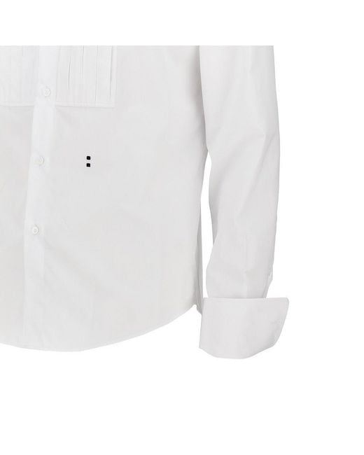 Fendi White Cotton Poplin Shirt for men