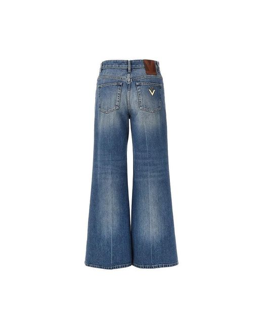 Jeans Svasato Con Dettagli Vgold di Valentino in Blue