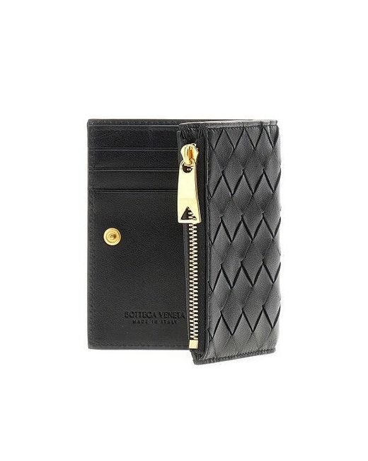 Bottega Veneta Black Intrecciato Nappa Leather Bi-Fold Wallet