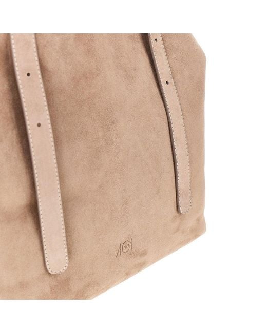 AUTENTICA 504 Natural Suede Leather Medium 'Galatea' Bag