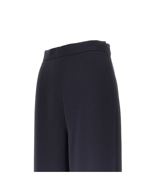Max Mara Blue Cady Wide-Leg Pants