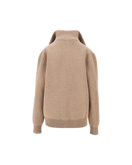Bottega Veneta Natural Wool Cardigan With Leather Buttons for men