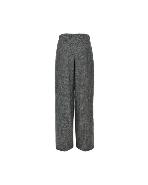 Emporio Armani Gray Wool-Blend Flannel Pants