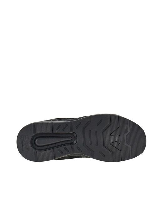EA7 Black Coated Nylon Sneakers With Eagle Logo 7 for men
