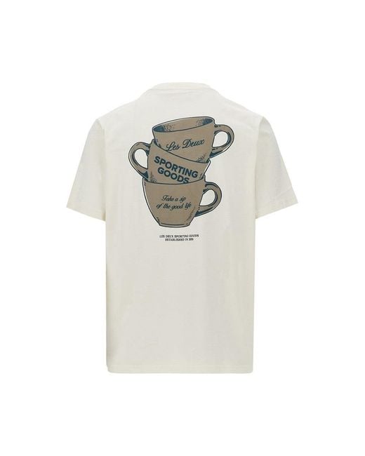 Les Deux White 'Ben Arrtist' Printed T-Shirt for men