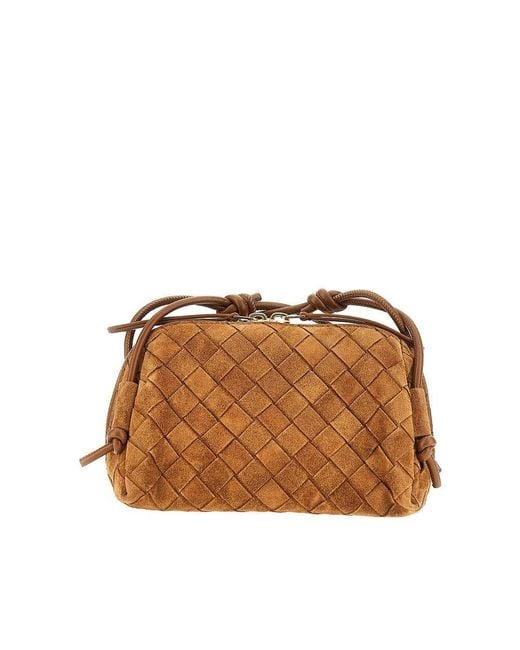 Bottega Veneta Brown Intrecciato Suede Leather 'Concert' Bag