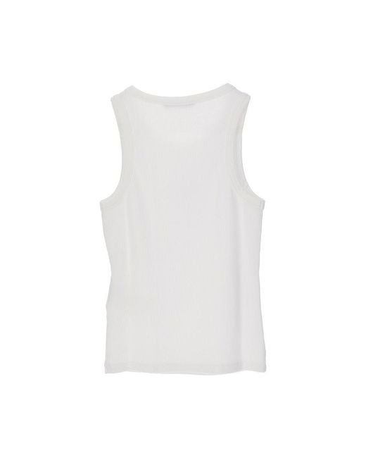 Givenchy White Ribbed Cotton Tank Top
