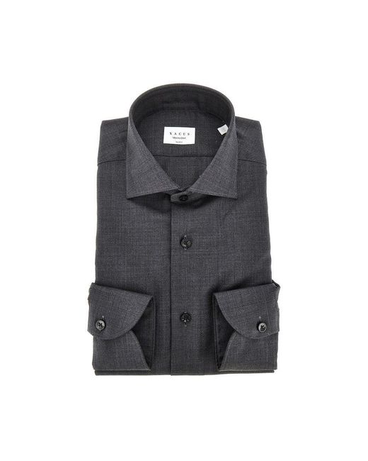 Xacus Black Tailor Fit 'Merino' Shirt for men