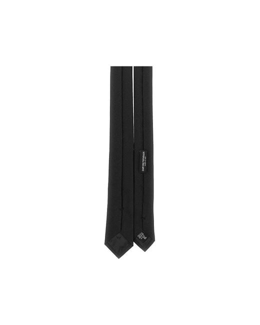 Emporio Armani Black Jacquard Silk Necktie for men