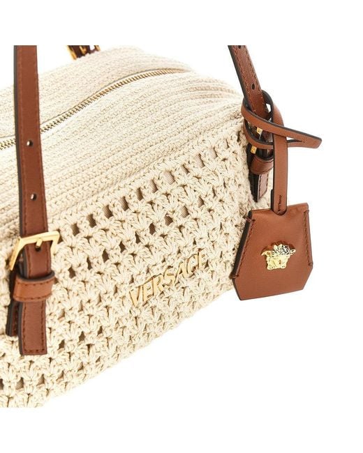 Versace Metallic Tag' Crochet Knitted Bowling Bag