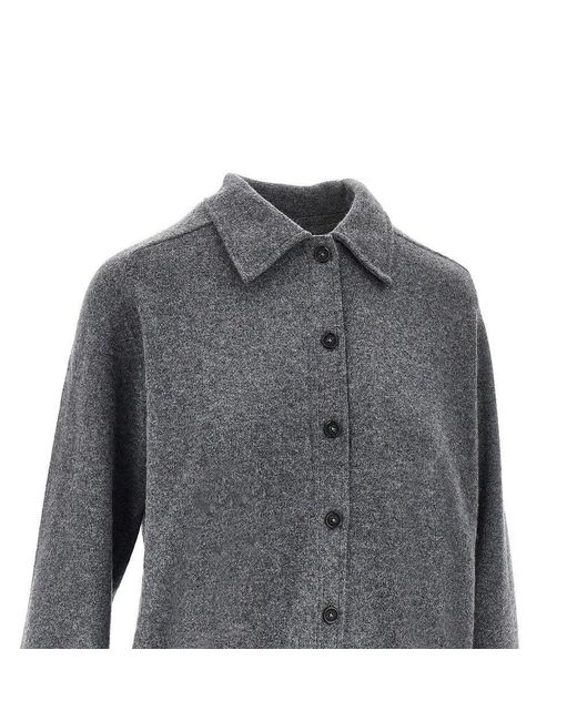 Totême  Gray Collared Cashmere Cardigan
