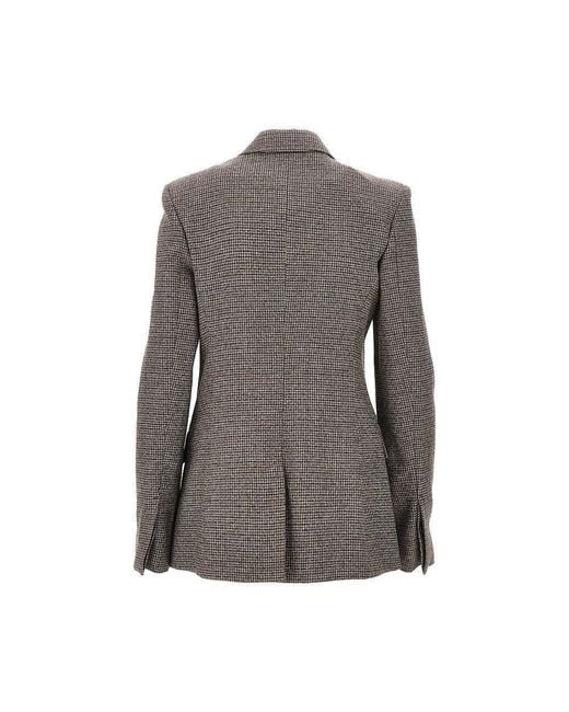 AMI Gray Houndstooth Single-Breasted Jacket