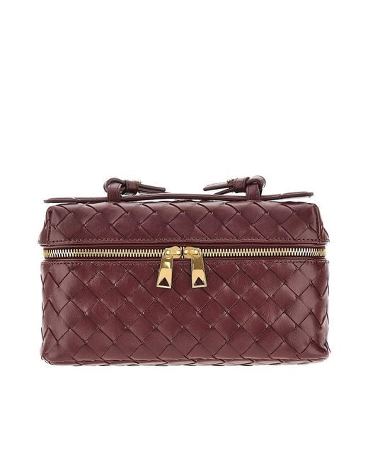 Bottega Veneta Purple Leather 'Bang Bang' Vanity Case Bag