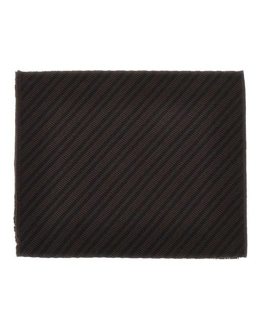 Emporio Armani Black Jacquard Viscose Blend Scarf for men
