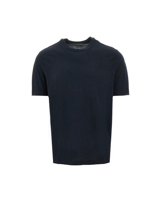 Majestic Filatures Blue Cotton And Lyocell T-Shirt for men