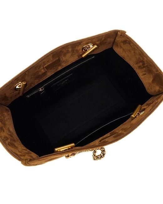 Saint Laurent Brown Suede Leather Small 'Niki' Shopping Bag