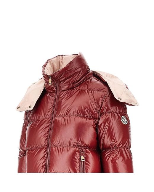 Moncler Red 'Niveole' Short Down Jacket