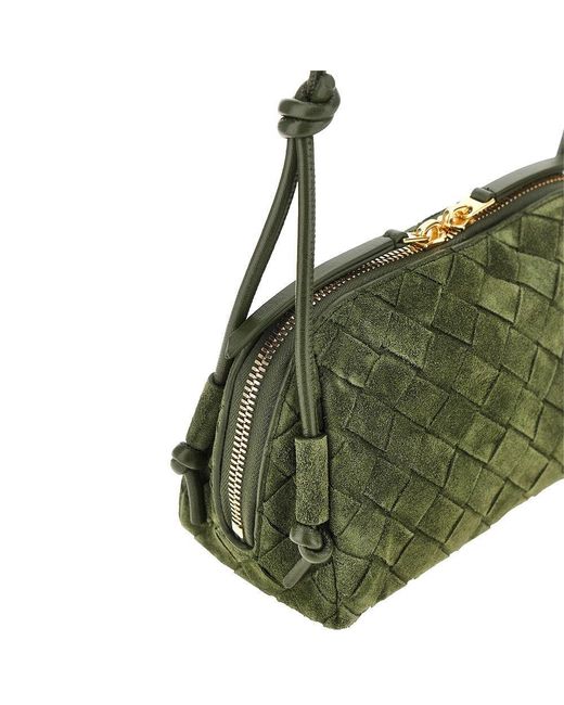 Bottega Veneta Green Intrecciato Suede Leather 'Concert' Bag